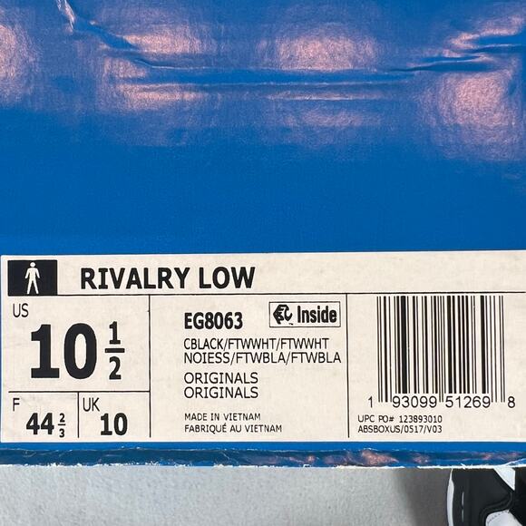 Adidas Rivalry Low Mens Black White Athletic Sneakers Size 10.5 - Picture 2 of 11